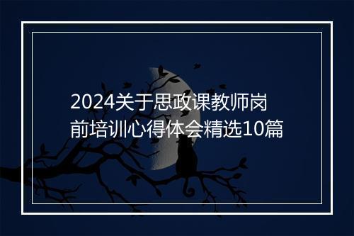 2024关于思政课教师岗前培训心得体会精选10篇