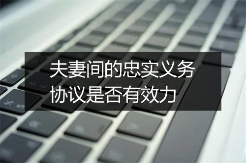 夫妻间的忠实义务协议是否有效力