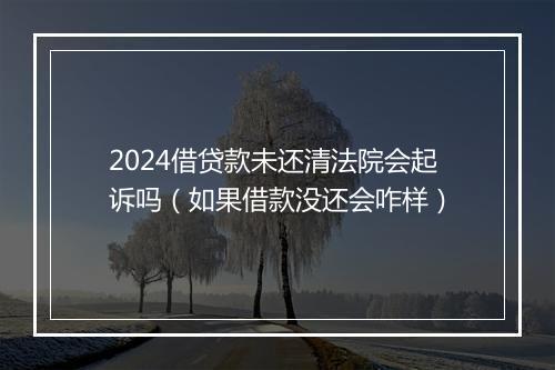 2024借贷款未还清法院会起诉吗(如果借款没还会咋样)