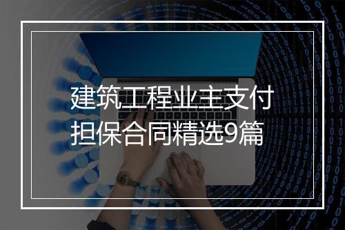 建筑工程业主支付担保合同精选9篇