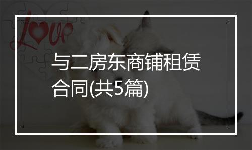 与二房东商铺租赁合同(共5篇)