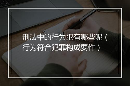 刑法中的行为犯有哪些呢(行为符合犯罪构成要件)