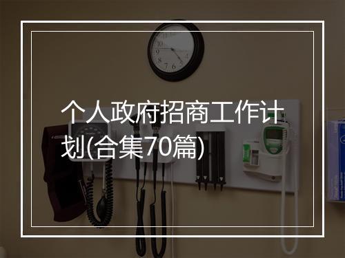 个人政府招商工作计划(合集70篇)