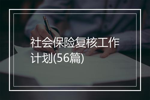 社会保险复核工作计划(56篇)