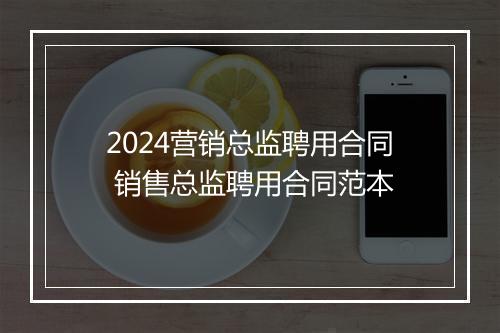 2024营销总监聘用合同 销售总监聘用合同范本