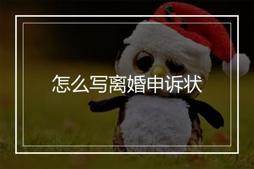 怎么写离婚申诉状