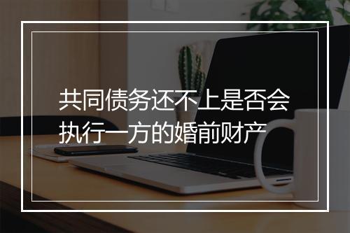 共同债务还不上是否会执行一方的婚前财产