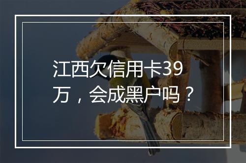 江西欠信用卡39万,会成黑户吗?