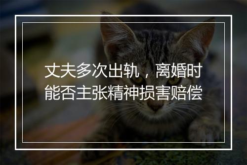 丈夫多次出轨,离婚时能否主张精神损害赔偿