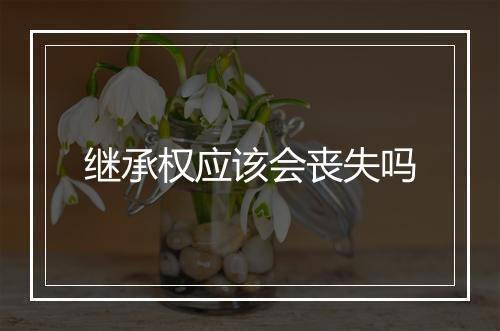 继承权应该会丧失吗