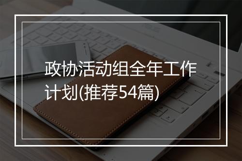 政协活动组全年工作计划(推荐54篇)