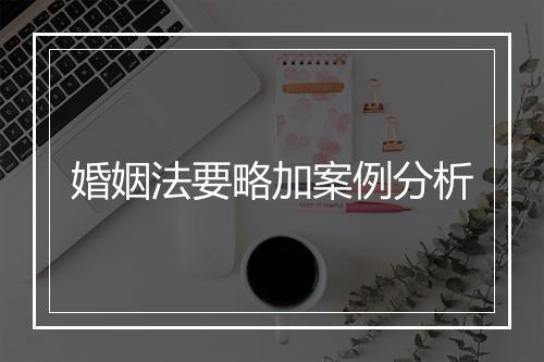 婚姻法要略加案例分析