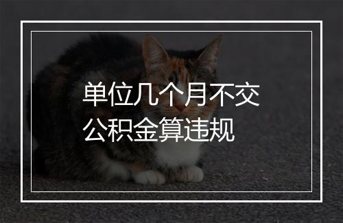单位几个月不交公积金算违规