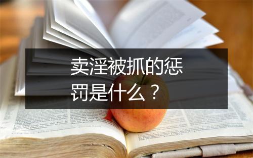 卖淫被抓的惩罚是什么?