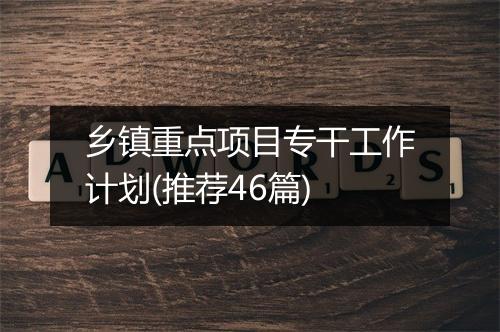 乡镇重点项目专干工作计划(推荐46篇)