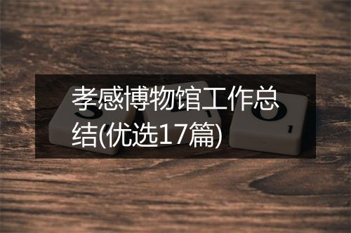 孝感博物馆工作总结(优选17篇)