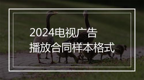 2024电视广告播放合同样本格式