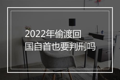 2022年偷渡回国自首也要判刑吗