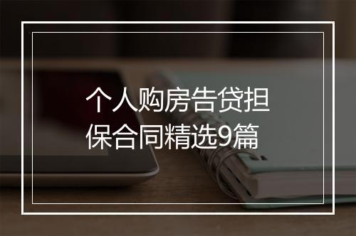 个人购房告贷担保合同精选9篇