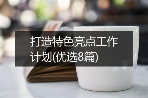 打造特色亮点工作计划(优选8篇)