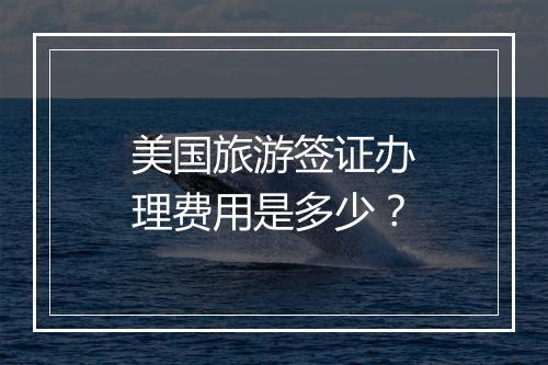 美国旅游签证办理费用是多少?