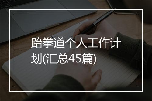 跆拳道个人工作计划(汇总45篇)