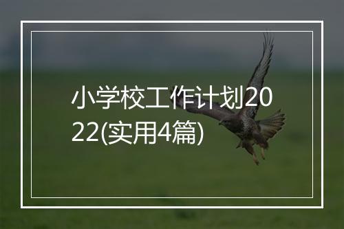 小学校工作计划2022(实用4篇)