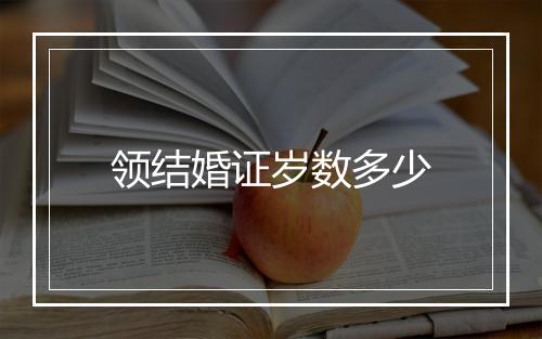 领结婚证岁数多少