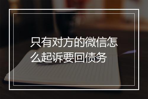 只有对方的微信怎么起诉要回债务