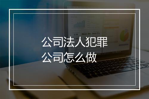 公司法人犯罪公司怎么做