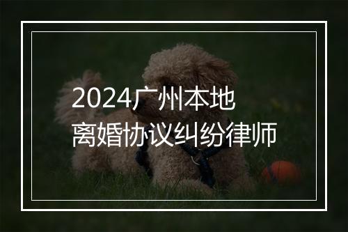 2024广州本地离婚协议纠纷律师