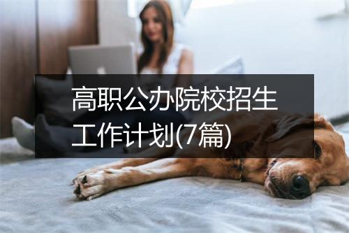 高职公办院校招生工作计划(7篇)