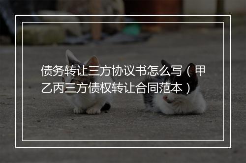 债务转让三方协议书怎么写(甲乙丙三方债权转让合同范本)