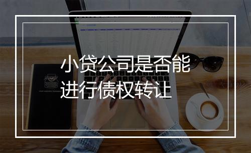 小贷公司是否能进行债权转让