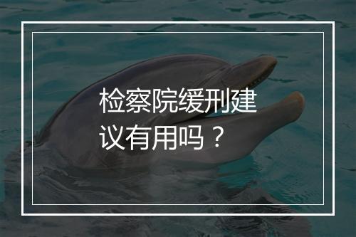 检察院缓刑建议有用吗?