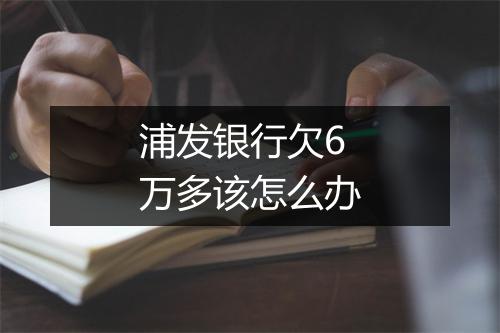 浦发银行欠6万多该怎么办