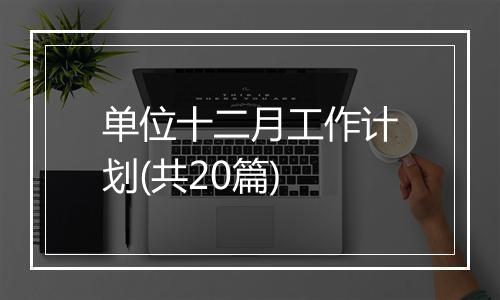单位十二月工作计划(共20篇)