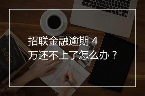 招联金融逾期 4 万还不上了怎么办?