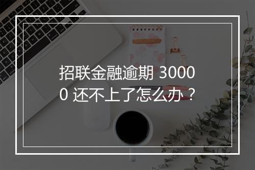 招联金融逾期 30000 还不上了怎么办?
