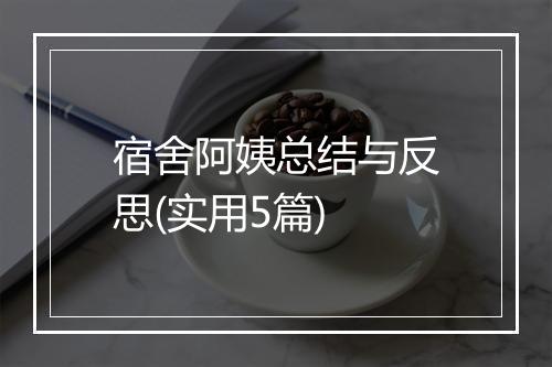 宿舍阿姨总结与反思(实用5篇)