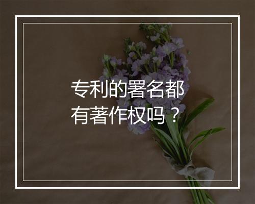专利的署名都有著作权吗?