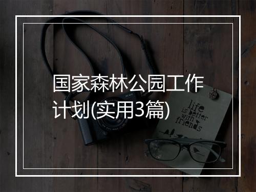 国家森林公园工作计划(实用3篇)