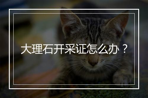 大理石开采证怎么办?