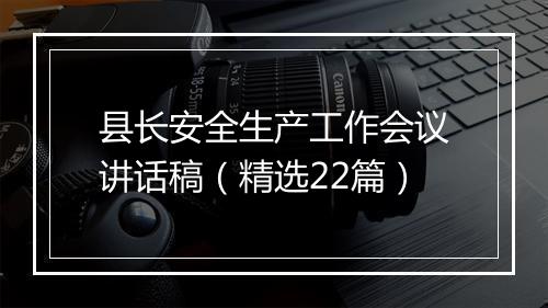 县长安全生产工作会议讲话稿(精选22篇)