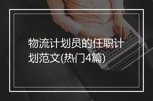 物流计划员的任职计划范文(热门4篇)