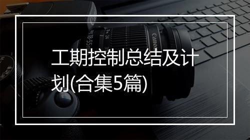 工期控制总结及计划(合集5篇)