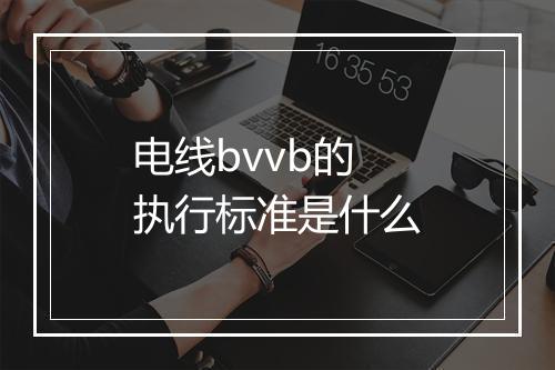 电线bvvb的执行标准是什么