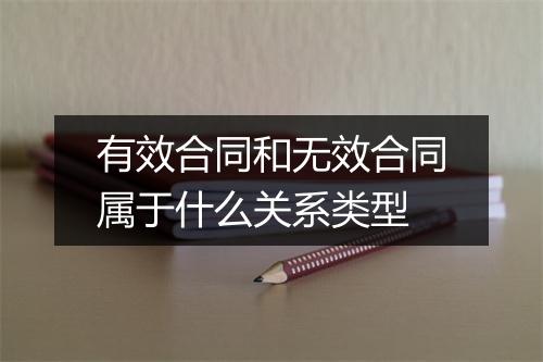 有效合同和无效合同属于什么关系类型