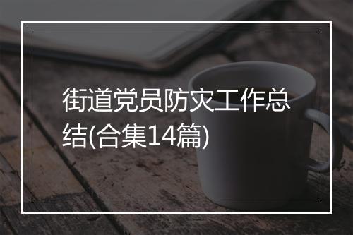 街道党员防灾工作总结(合集14篇)
