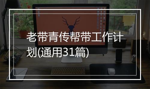 老带青传帮带工作计划(通用31篇)